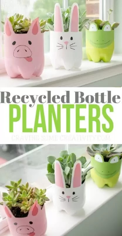 How to recycle an empty plastic bottle into a cute flower pot