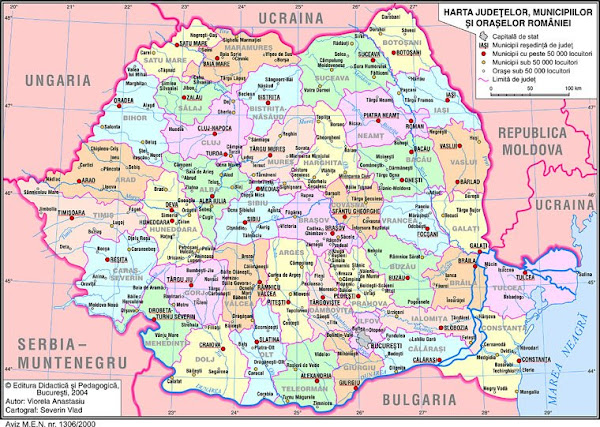 Harta administrativă a României