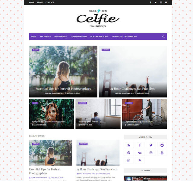 celfie awesome free blogger template for magazine blog