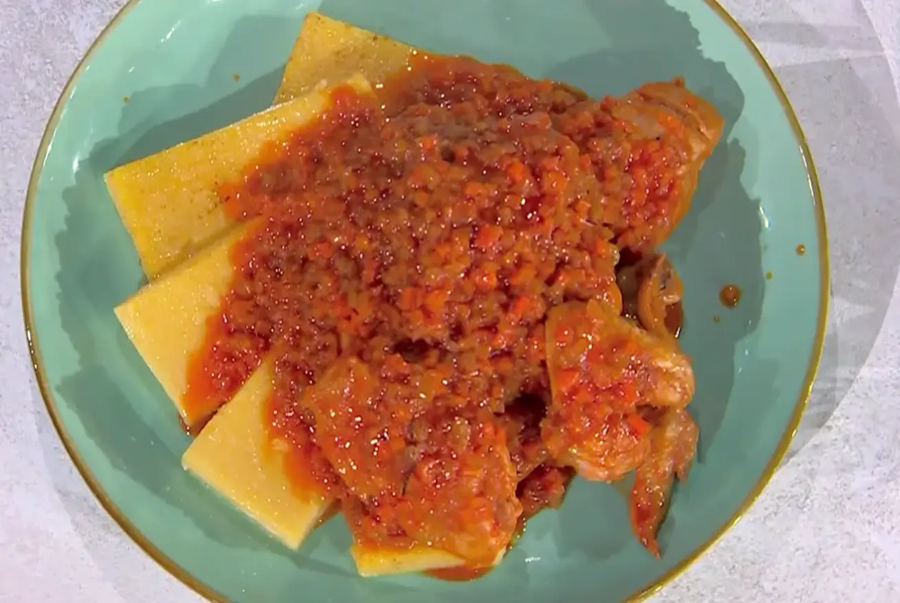 Pollo alla cacciatora con polenta croccante di Francesca Marsetti