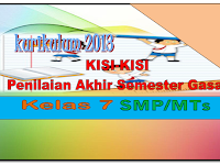 KISI KISI PENILAIAN AKHIR SEMESTER KELAS 7 SMP MTs KURIKULUM 2013