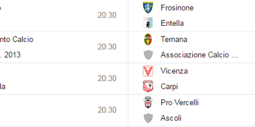 SERIE B:SI INIZIA COSI
