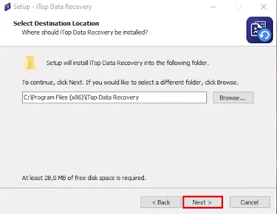 lokasi menyimpan file instalasi data recovery