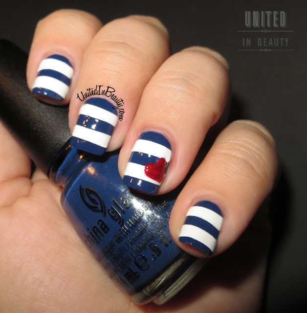 Striped Nautical Nails