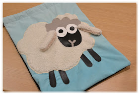 Sac tissu enfant mouton rigolo différentes textures