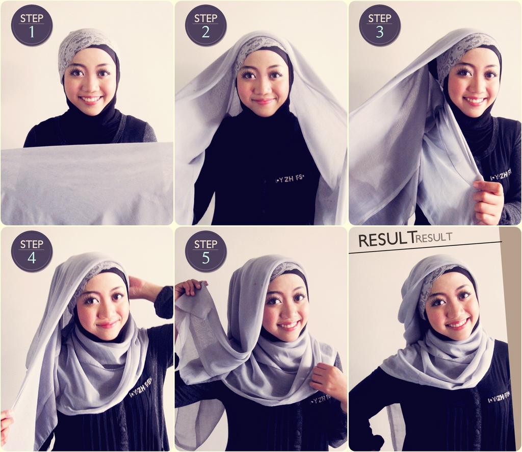 15 Tutorial Hijab Paris Segi Empat Terbaru 2016 Update Gambar