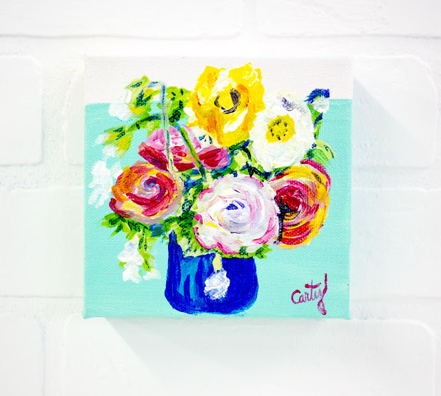 abstract floral paintings by Megan Carty