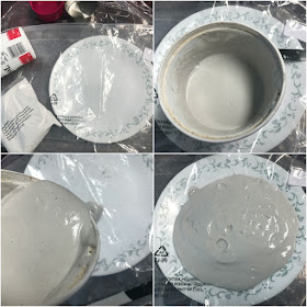 nature inspired platter made with plaster of paris