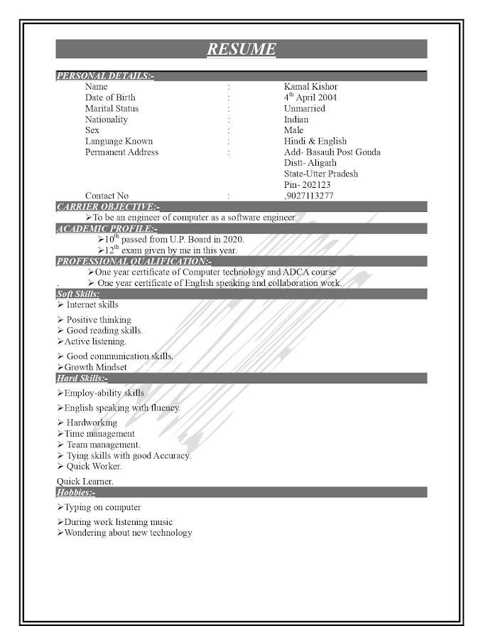 how to make resume ?