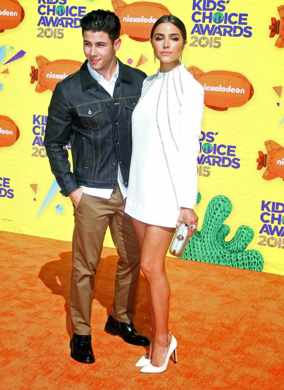 Nick Jonas and girlfriend Olivia Culpo at The 28th Annual Kid’s Choice Awards