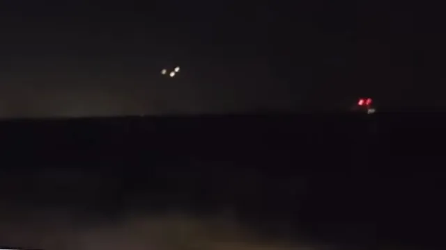 Epic UFO sighting showing multiple UFOs flying over Sacramento in California, USA.