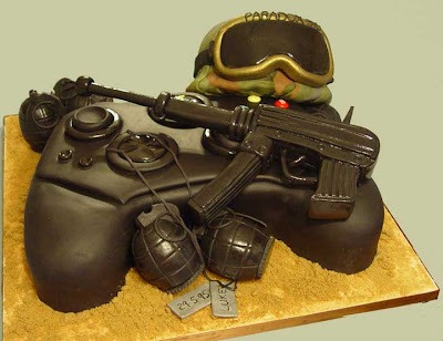 This cake was set on a 20 board The XBOX gaming controller was made out of