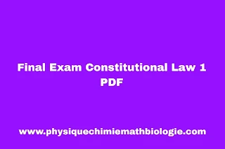 Final Exam Constitutional Law 1 PDF