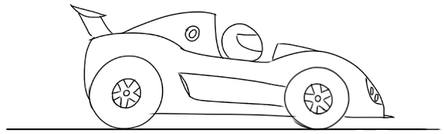 Menggambar Mobil  Balap  Kartun  Untuk Anak Dengan Mudah