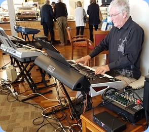 President, Gordon Sutherland, playing his Korg Pa4X.