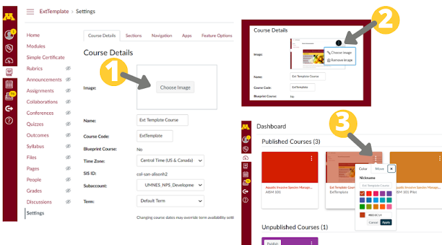 Illustration of how to customize course details