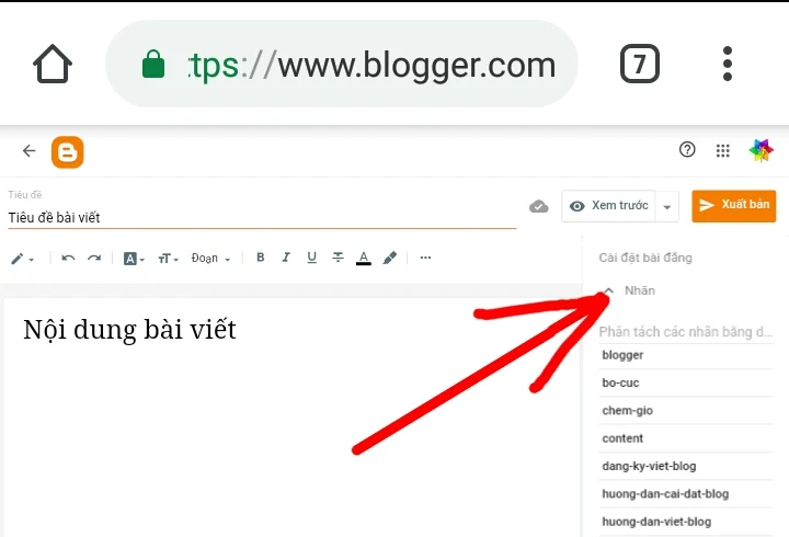 Label hãn cho bài viết của bạn tại blogger