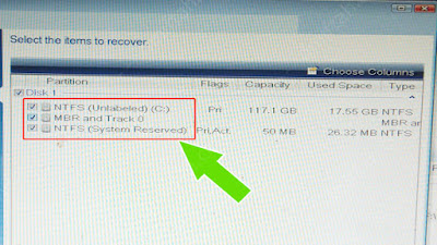 select item to recover acronis