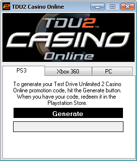 Test Drive Unlimited 2: Casino Online DLC Code Free