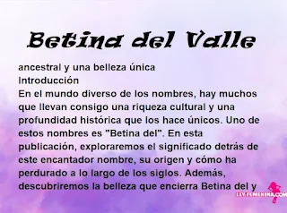 significado del nombre Betina delValle