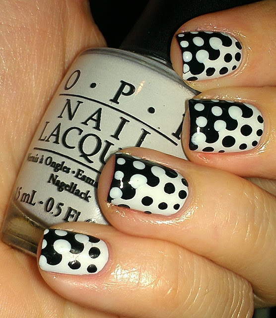 black and white merge mani