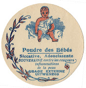 Click above to enlarge free clip art. This is an adorable French baby powder . (bebepowder )