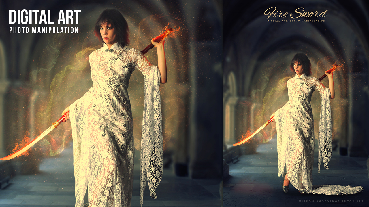 Fire Sword Fantasy Art Photo Manipulation In Photoshop