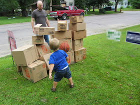 Construction Worker birthday party with several construction worker-themed games and decoration ideas {The Unlikely Homeschool}