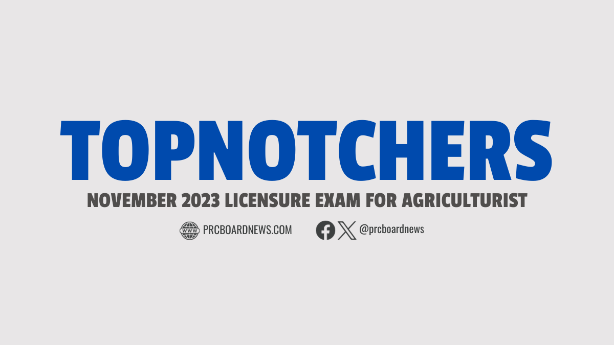 RESULTS: November 2023 Agriculture board exam top 10 passers