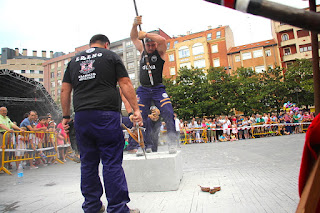 campeonato de barreradores en las fiestas de Barakaldo