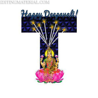 Happy diwali T alphabet image