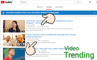 Trending pertama viewnya bisa dikalahkan trend peringkat dua