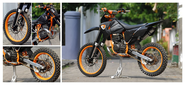 Cara dan Gambar Modifikasi Shogun 110 Jadi Trail Dan  Racing Look 