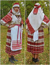 traditional festive costume of a married woman from Belarus