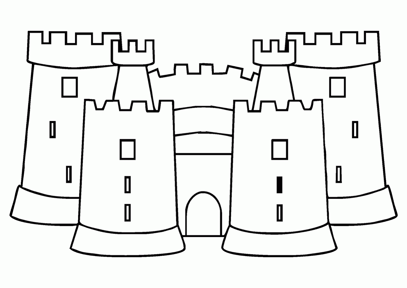 Gambar Mewarnai Castle Benteng Kerajaan Istana  Contoh 