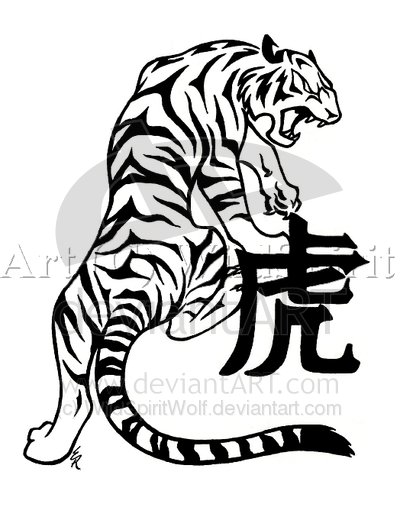 Tribal tiger tattoos designs