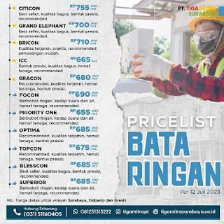 Harga Bata Ringan Per Kubik Surabaya