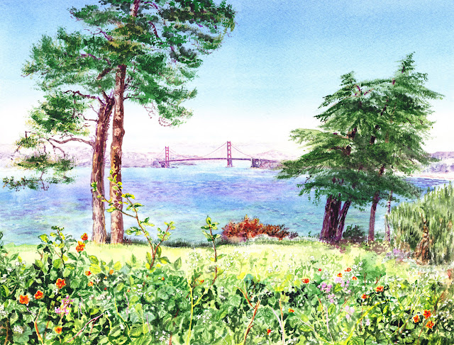 Painting Of Golden Gate Bridge San Francisco Bay Area Art