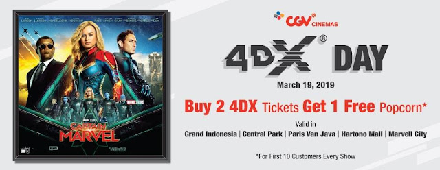 #CGV - #Promo Popcorn Gratis Dengan Beli Tiket 4DX di CGV Tertentu (19 Maret 2019)