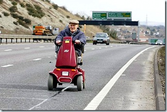 Pensioner On Motorway