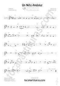  Trompeta y Fliscorno Partitura de Un Niño Andaluz Sheet Music for Trumpet and Flugelhorn Music Scores