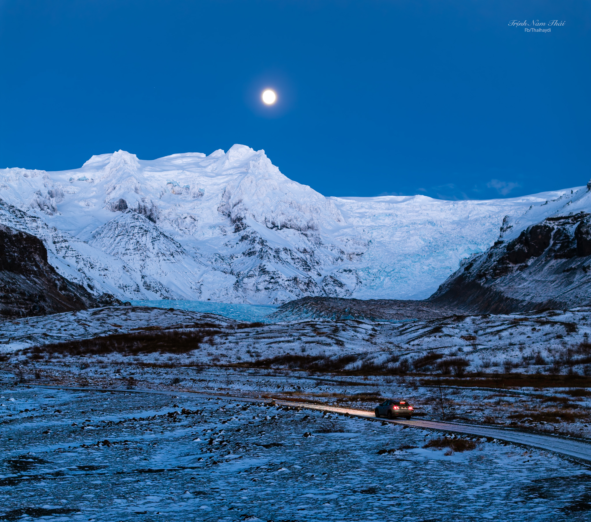 Skaftafell Glacie đêm trăng rằm