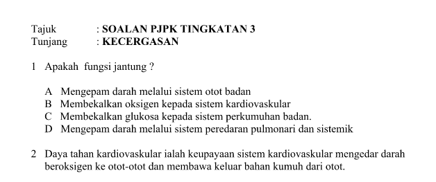 Set Soalan Pjk Semua Tingkatan My School