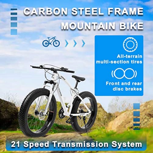 PanAme Outroad 21 Speed Adult Fat Tire Mountain Bike  Mountian-Bikes