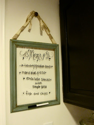 dinner menu glass dry erase board