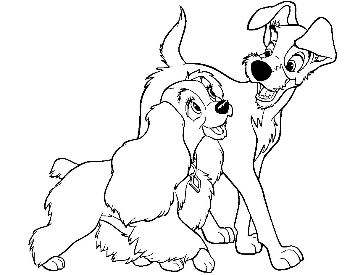 Lady And The Tramp Coloring Pages Source oring kids