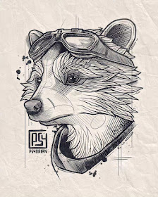 06-Rocket-Raccoon-Animal-Drawings-Adrian-Dominguez-www-designstack-co