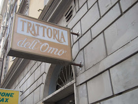 restaurant sign: Trattoria dell'Omo, Rome