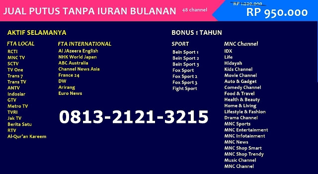 INDOVISION TANPA IURAN BULANAN BELI PUTUS INDOVISION