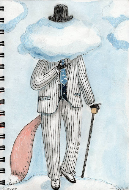 #scbwiArtober2024 #artober #scbwi Chartreuse Sketchbook fox werefox illustratsioon art drawing colored pencils Aide Leit-Lepmets cloudy #harukimurakami #murakamibook